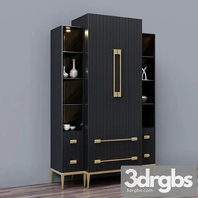 Ebony satin tall cabinet