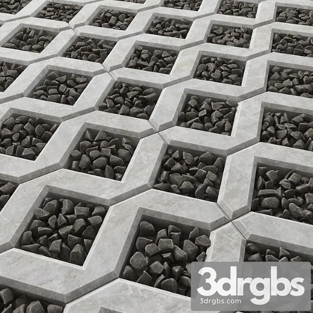 Eco Parking with Pebbles 3dsmax Download