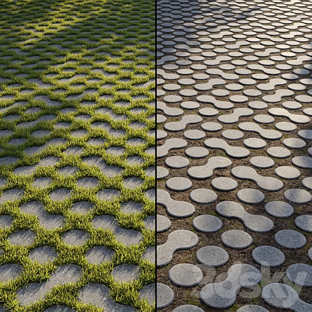 Eco-paving Type 1 Pattern 2 3DS Max Model