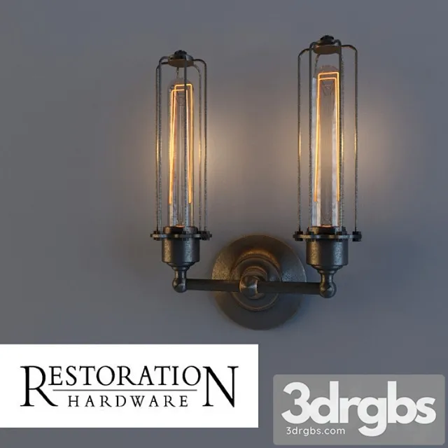 edison caged double sconce gunmetal 3dsmax Download