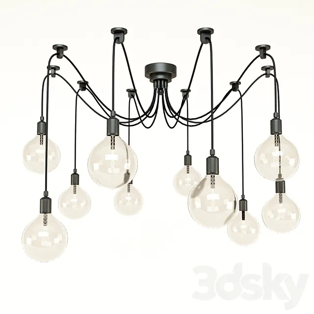 Edison chandelier 3DS Max Model