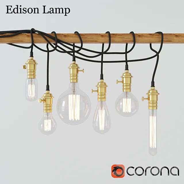 Edison Lamp 2016 3DS Max Model