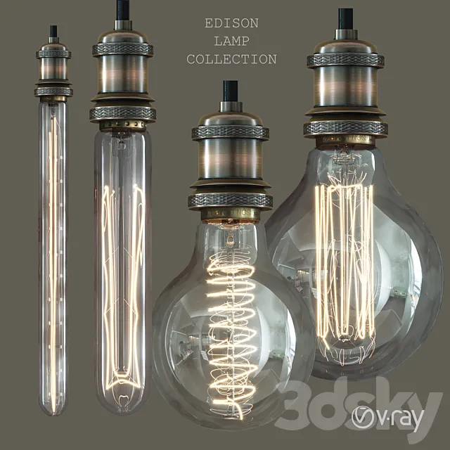 Edison Lamp V.1 Collection 3dsMax Model