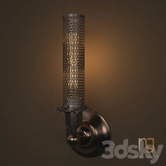 Edison Perforated Metal Sconce 3DS Max Model