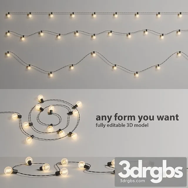 Editable garland lights set 2 3dsmax Download