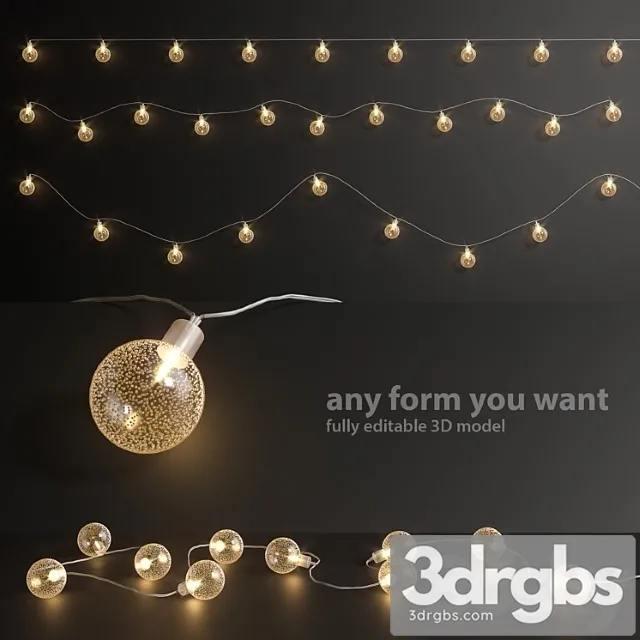 Editable garland lights set 5 3dsmax Download