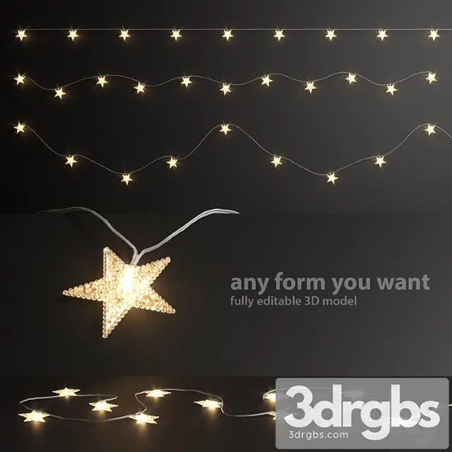Editable garland lights set 6 3dsmax Download