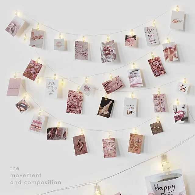 Editable photo garland love 3ds Max