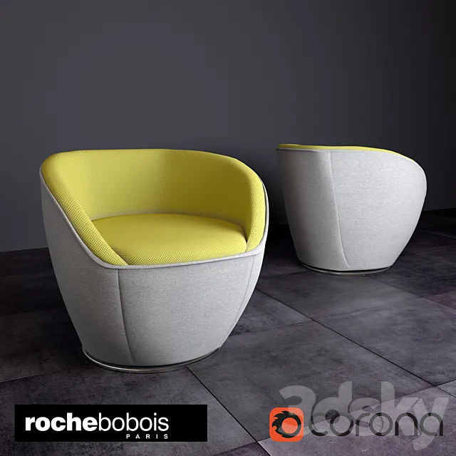 Edito armchair by Roche Bobois 3DS Max Model