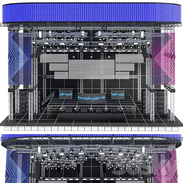 EDM Concert Stage 2 3ds Max