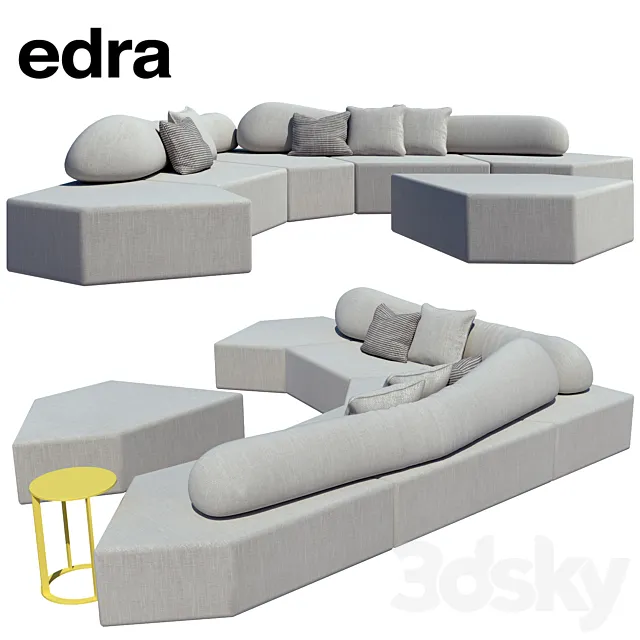 edra sofa prodotti divani on-the-rocks 3ds Max