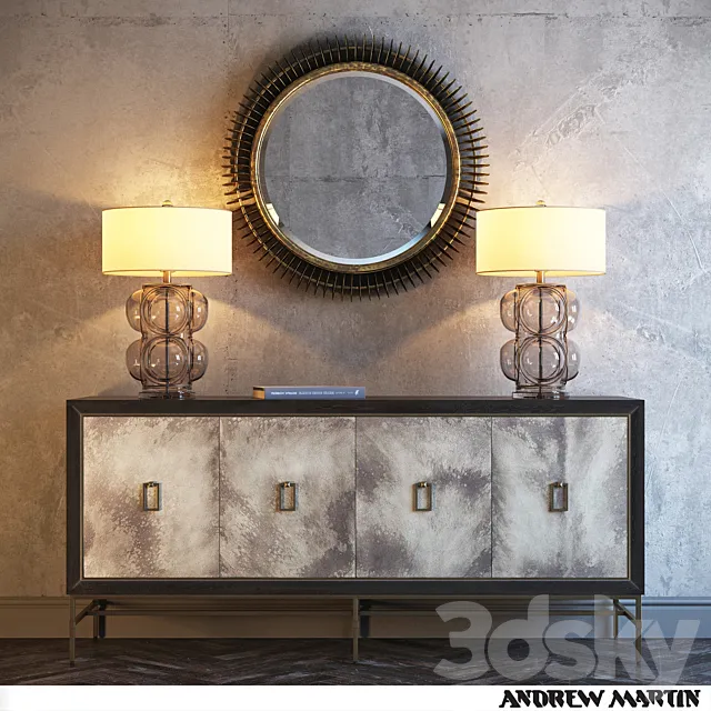 Edward Table Lamp Rebecca Mirror Edith Cabinet 3ds Max