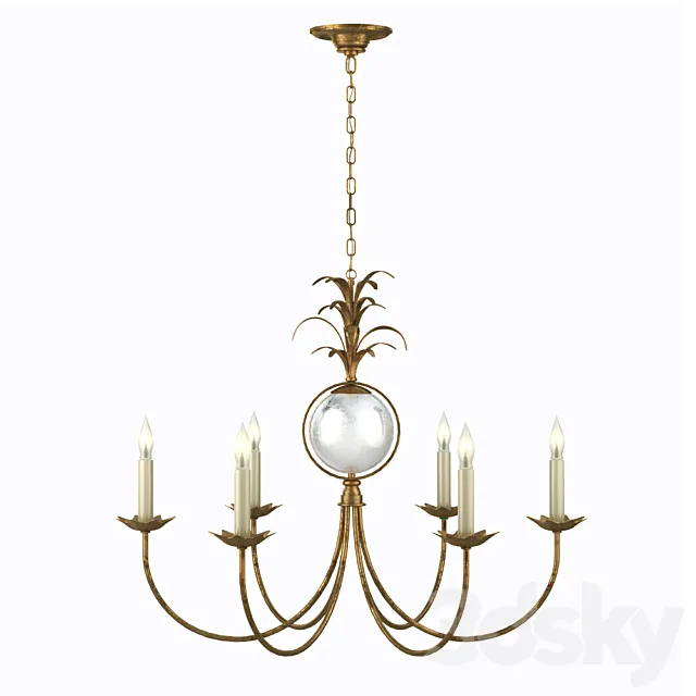 EF Chapman Gramercy 6 Light 33 inch Gilded Iron Chandelier Ceiling Light 3ds Max