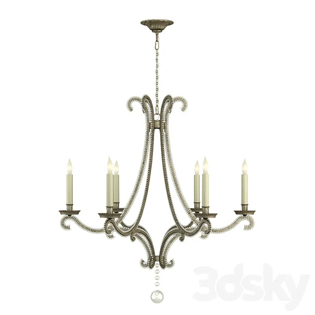 EF Chapman Oslo Gilded Iron with Wax Chandelier Ceiling Light 3ds Max