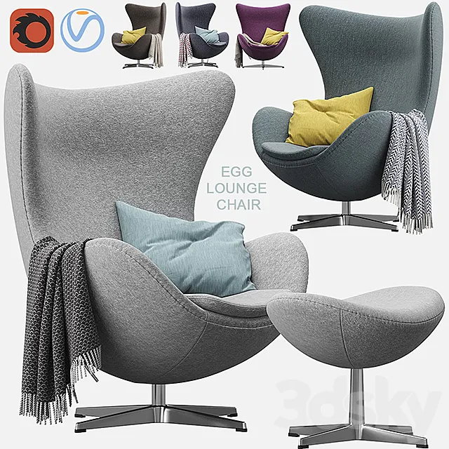 Egg lounge chair 3DS Max Model