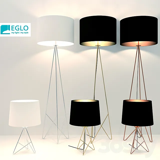 Eglo floor lamp and desk top 3DSMax File