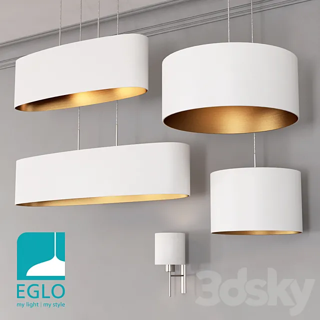 EGLO PASTERI set 3 White & Gold 3DSMax File