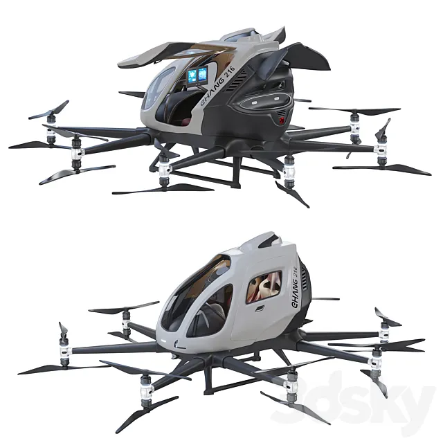 Ehang Flying Taxi 3DS Max Model