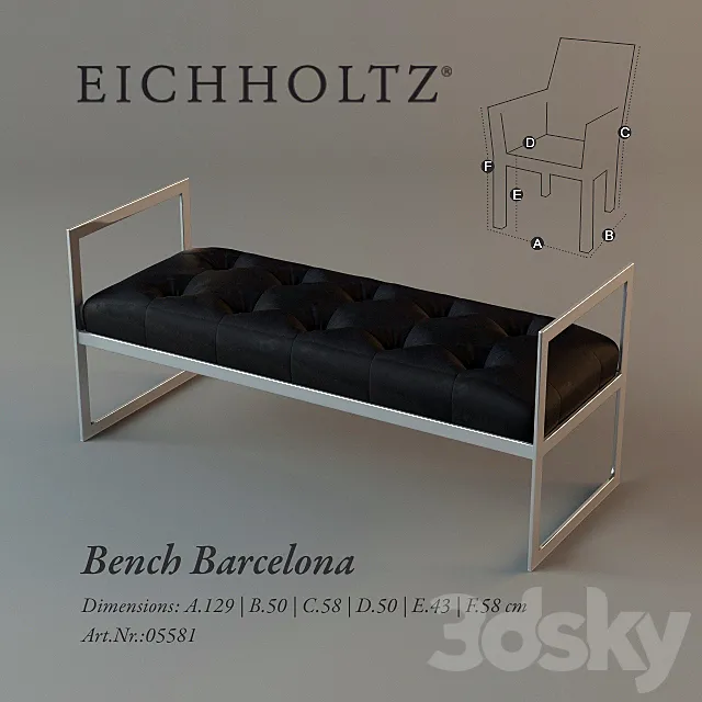 Eichholtz _ Barcelona Bench 3DSMax File