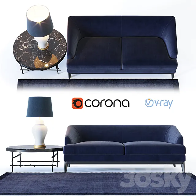 Eichholtz _ Monterey Sofa 3ds Max