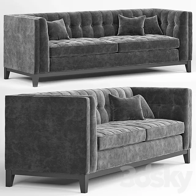 Eichholtz Aldgate Modern Classic Black Velvet Modular Sofa 3ds Max