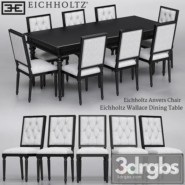 Eichholtz Anvers Chair and Wallace Dining Table 3dsmax Download