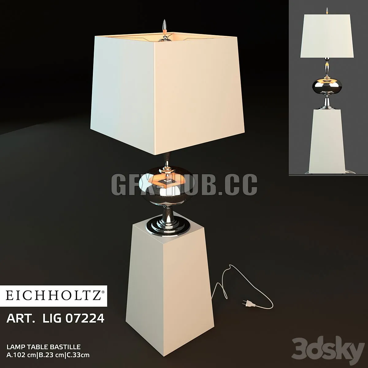 Eichholtz Bastill table lamp 3dsMax Model