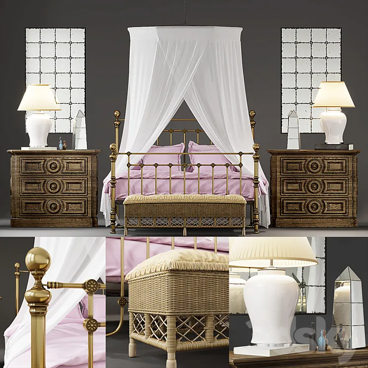 Eichholtz bedset in provence style 3DS Max