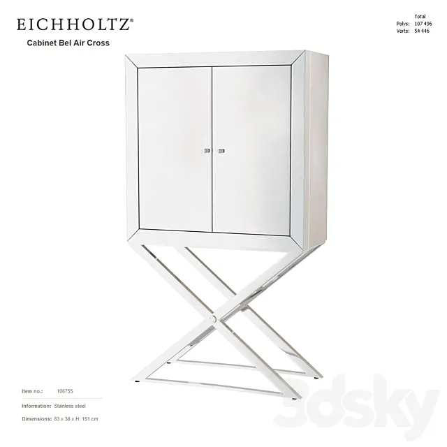EICHHOLTZ Cabinet Bel Air Cross 106755 3DSMax File