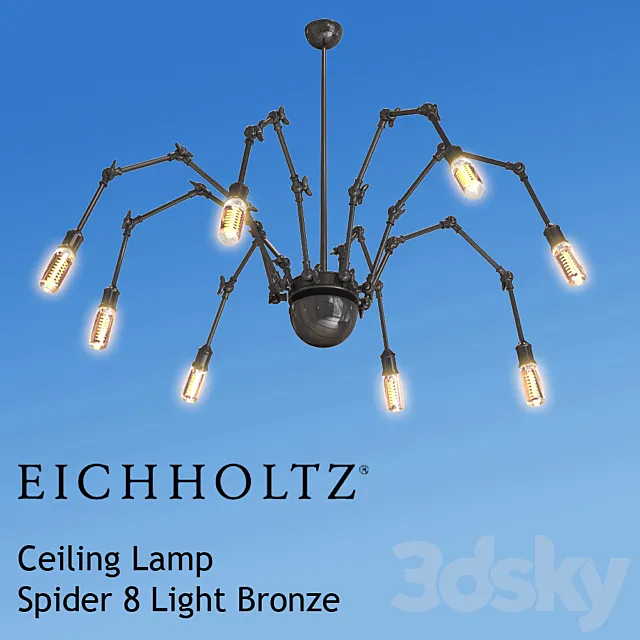 EICHHOLTZ Ceiling Lamp Spider 8 Light Bronze 3ds Max