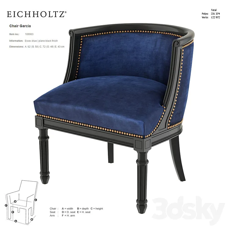EICHHOLTZ Chair Garcia 109903 3DS Max