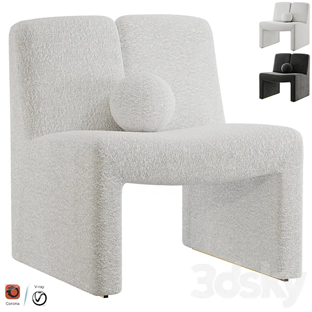 EICHHOLTZ CHAIR MACINTOSH BOUCLE CREAM 3DS Max Model