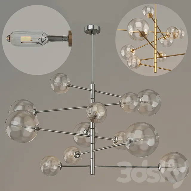 EICHHOLTZ Chandelier Argento L 112076 111975 3ds Max