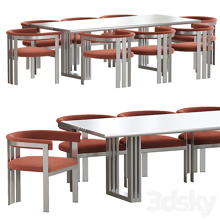 Eichholtz Clubhouse & GARIBALDI dining table 3DS Max Model