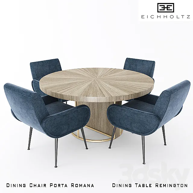 Eichholtz Dining Chair and Table 3ds Max