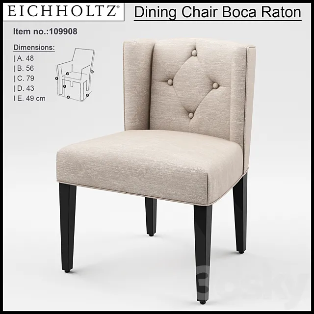 EICHHOLTZ Dining Chair Boca Raton 109908; 109850 3ds Max