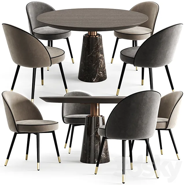 Eichholtz Dining Table Genova And Chair Cooper 3ds Max