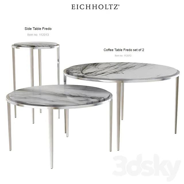 EICHHOLTZ Side Coffee Table Fredo set 112012 112013 3ds Max