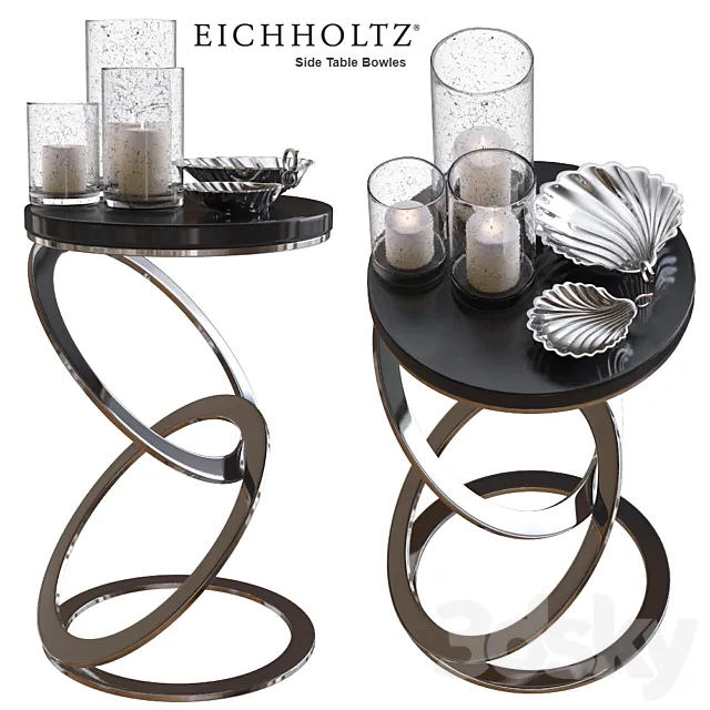 Eichholtz Side Table Bowles with accesories 3DS Max Model