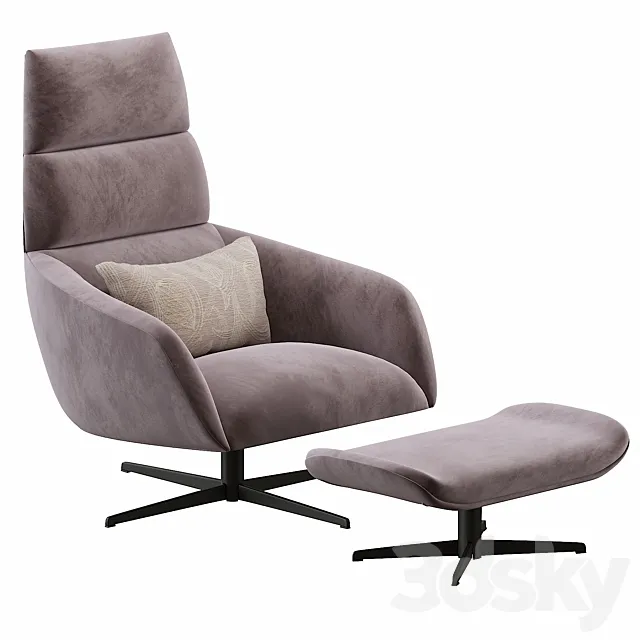 Eichholtz SWIVEL chair & Ottoman NAUTILUS 3ds Max