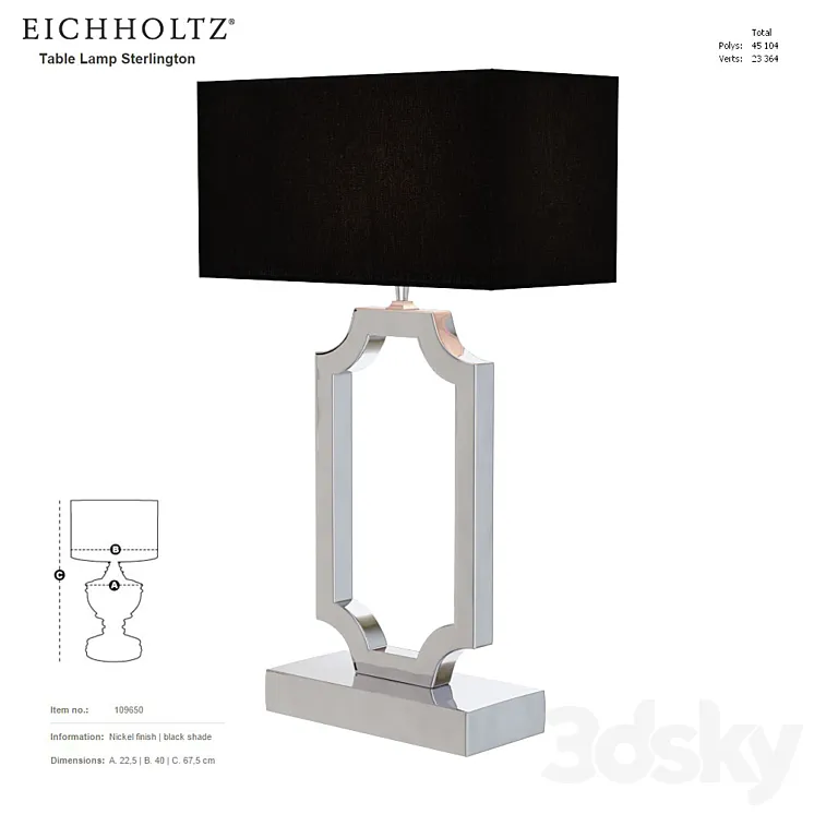 EICHHOLTZ Table Lamp Sterlington 109650 3DS Max