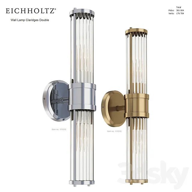 EICHHOLTZ Wall Lamp Claridges Double 111018 111016 3DSMax File
