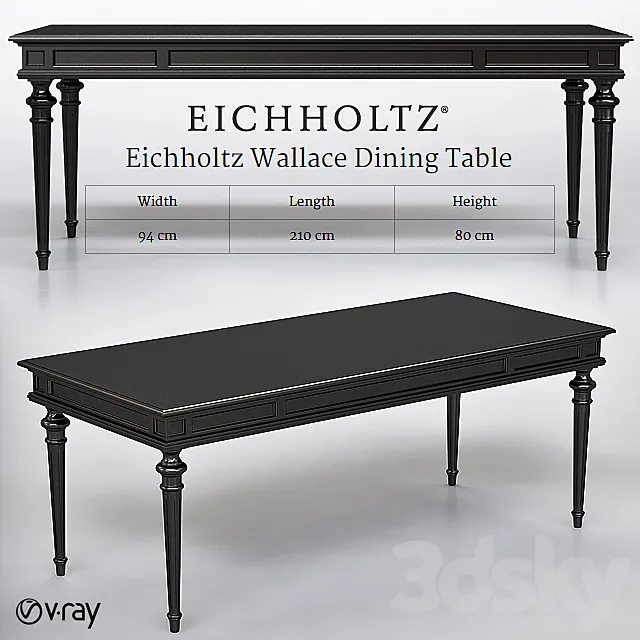 Eichholtz Wallace Dining Table 3DSMax File