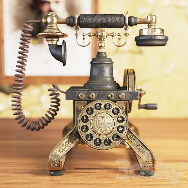 Eiffel Vintage Phone 3ds Max