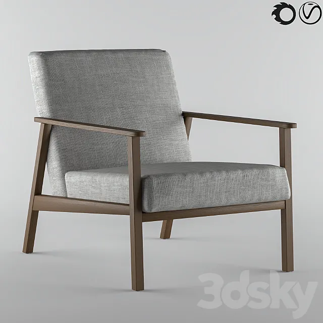 ekenaeset-armchair-isunda-gray 3DS Max Model