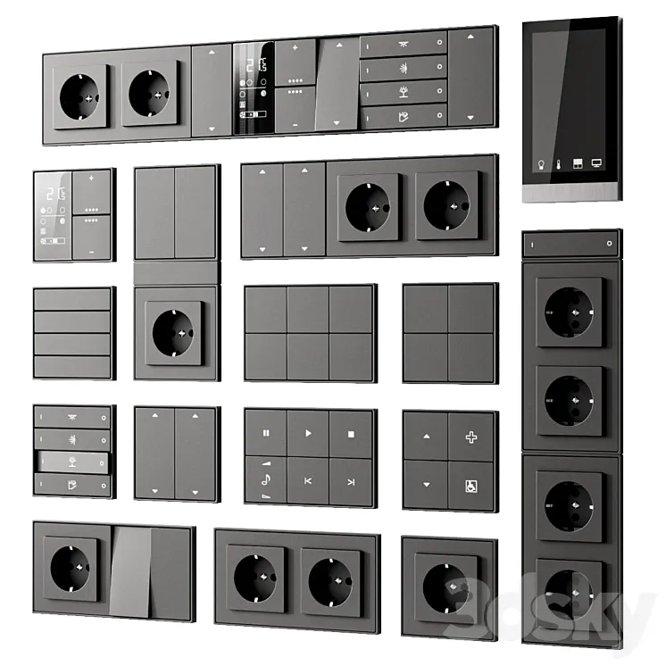 Ekinex sockets and switches 3DS Max