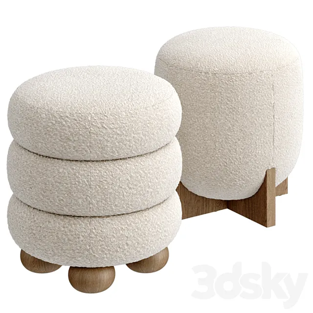 Eldon Stool & Tetbury Stool 3ds Max