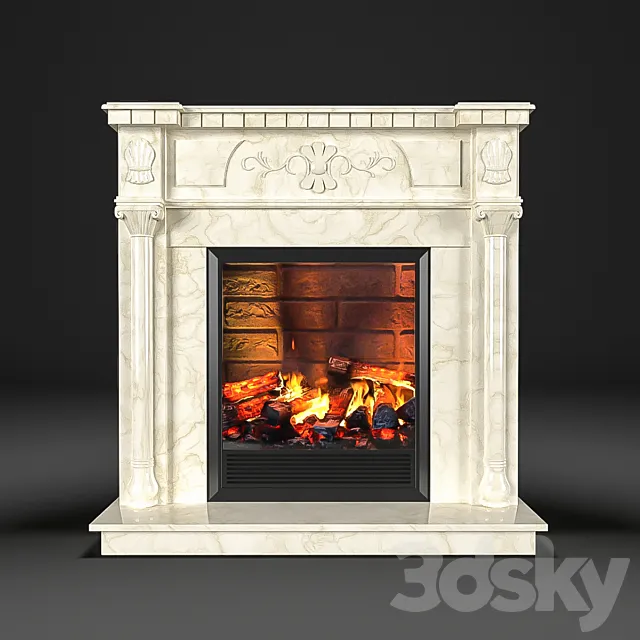 Electric fireplace Dacota Corner 3DS Max Model