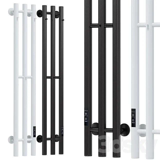 Electric heated towel rail Margroid Inaro 120×12 R with hooks matte black 3DS Max Model