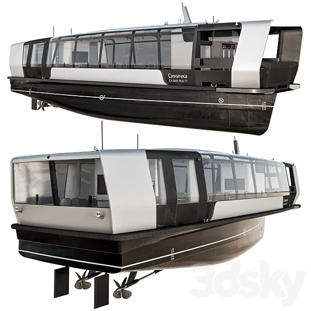 Electric river tram 3DS Max Model